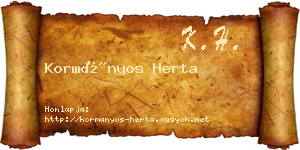 Kormányos Herta névjegykártya