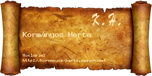 Kormányos Herta névjegykártya